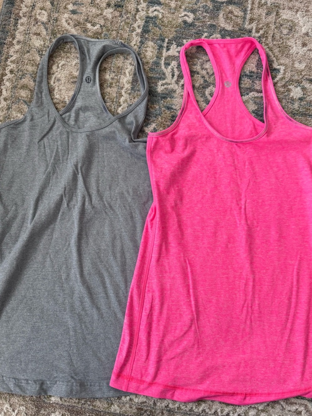 lululemon athletica Racerback Tank Tops - Gray and Hot Pink